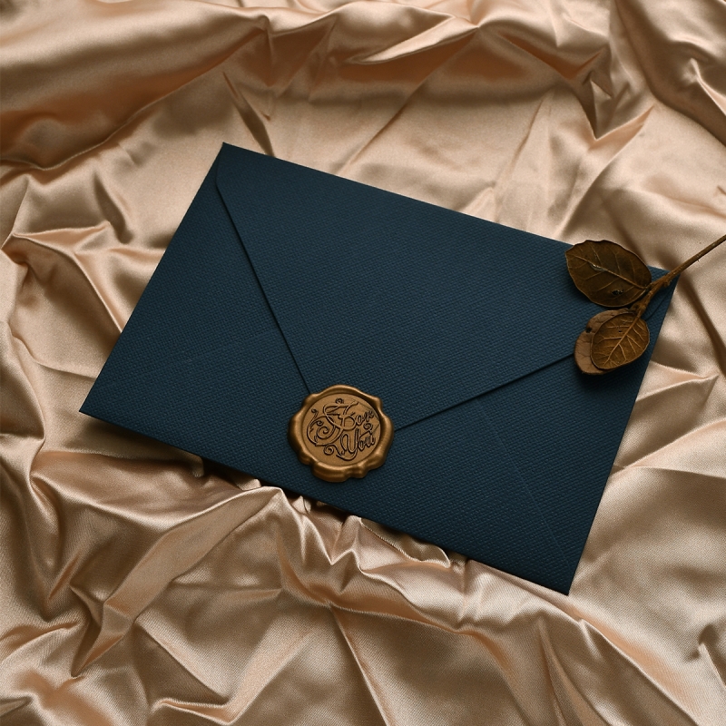 250克加厚火漆信封质感 墨绿色高级感贺卡请柬邀请函复古牛皮信纸