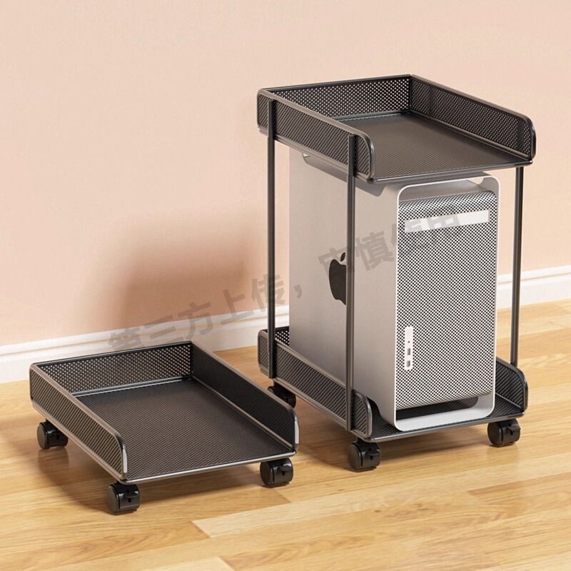 电脑主机托架桌下台式机箱办公室可移动底座带滑轮置物架托盘带轮
