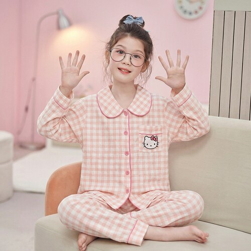 儿童睡衣女童春秋季云朵棉长袖