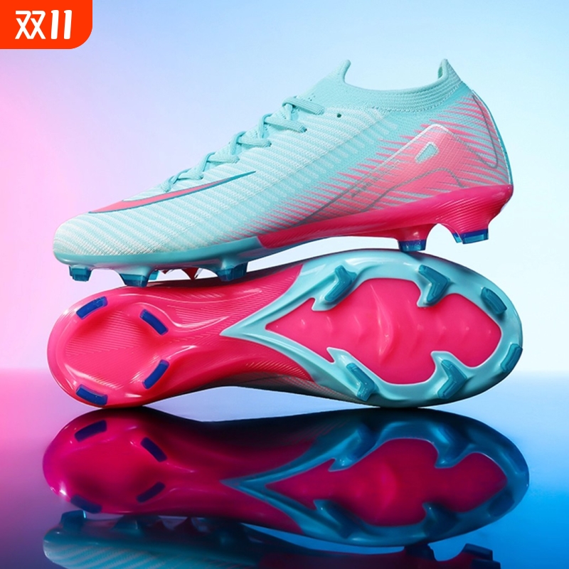 C罗刺客足球鞋25秋季新款男tf碎钉fg长钉儿童运动鞋低帮粉色训练
