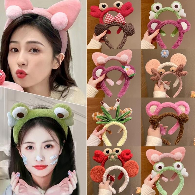 卡通洗脸专用发箍女2025新款毛绒头箍压发化妆可爱发卡束发带头饰