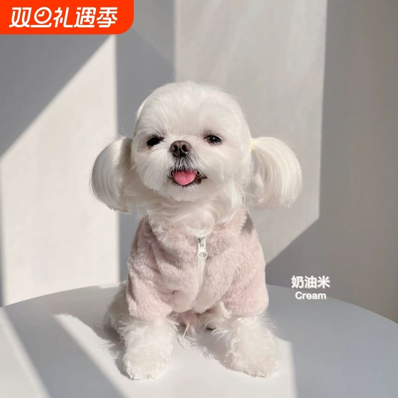 宠物秋冬ins厚外套马尔济斯中小型犬狗狗保暖防掉毛衣服秋冬保暖