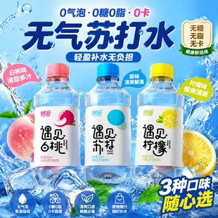 遇见苏打水饮料0糖0脂整箱350ml*24瓶解渴夏日饮品批发柠檬瓶装