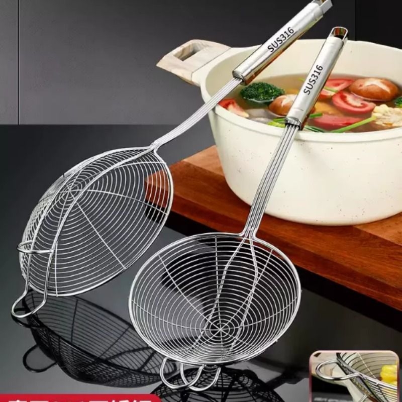 火锅漏勺不锈钢316食品级厨房家用捞勺304商用油炸漏网勺子捞面