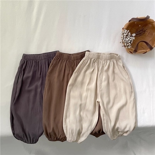 儿童夏季薄款四面弹防蚊裤男女童休闲收口裤中大童长裤子春款童装