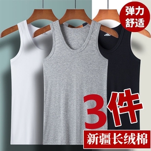 男士背心纯棉薄款春夏季中老年人宽松加大码无袖全棉背心汗衫马甲