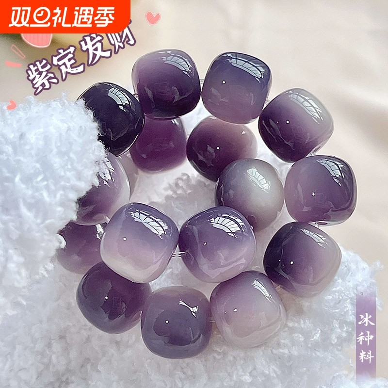 紫定发财白玉菩提根手串女文玩菩提子男款学生盘玩佛珠手链