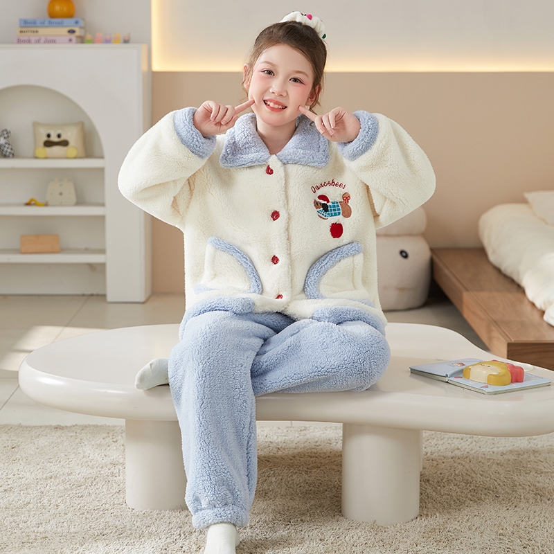2025女童睡衣儿童秋冬季家居服