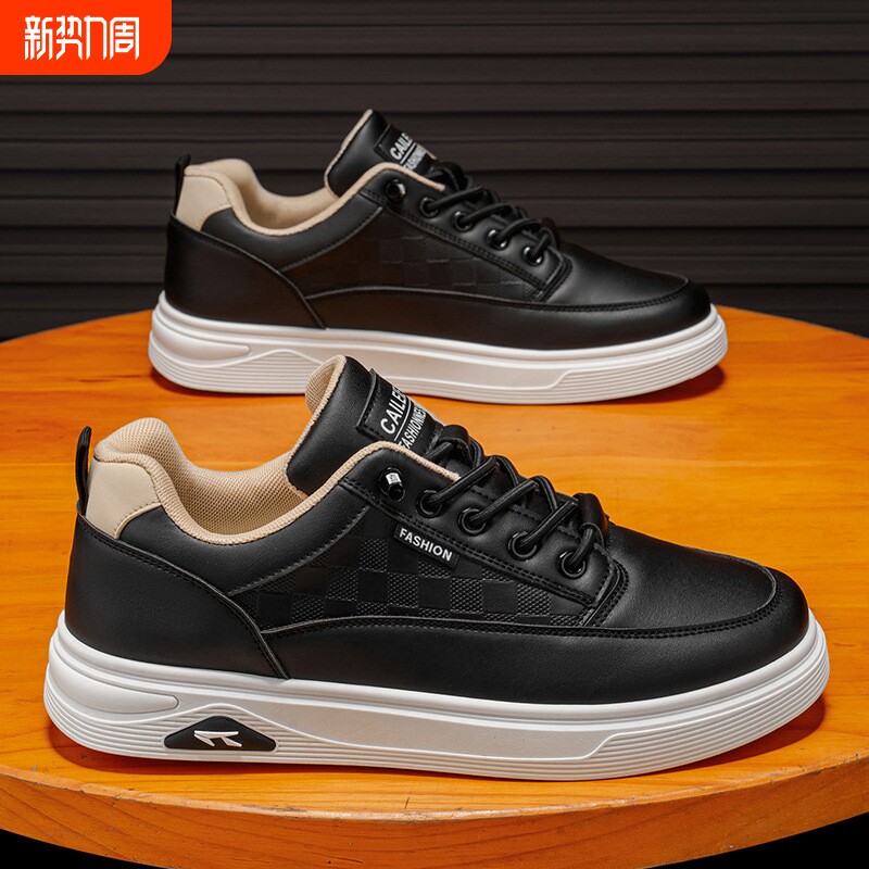 夏季男鞋新款透气小白鞋子男款学生潮流百搭厚底运动休闲板鞋潮鞋