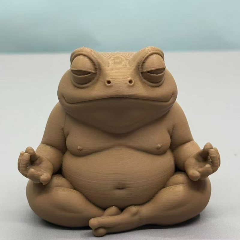 跨境新品3D打印禅意打坐青蛙桌面摆件家居创意模型工艺品礼物摆件