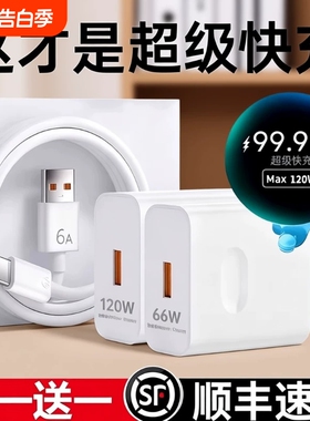 适用华为荣耀120W充电器Mate60超级闪充头66W数据线mate50/40pro手机插头p50/p40p30闪充Nova8/9/1060/50正品