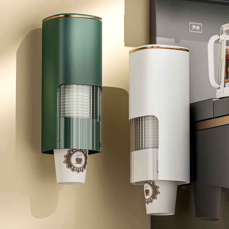 一次性杯子架自动取杯器纸杯架壁挂式饮水机水杯置物架收纳桌面