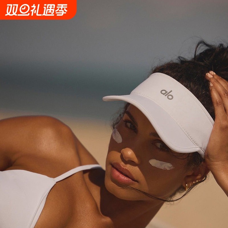 透气空顶帽防晒遮阳帽子女运动网球高尔夫帽白色黑色粉色灰色休闲