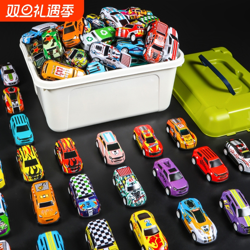 100只回力合金小汽车玩具车摆摊批发夜市儿童小朋友玩具幼儿园