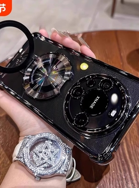 适用于华为mate70pro+手机壳磁吸支架电镀四角气囊mate60带镜头膜mate50硅胶全包40p透明高级简约防摔保护壳