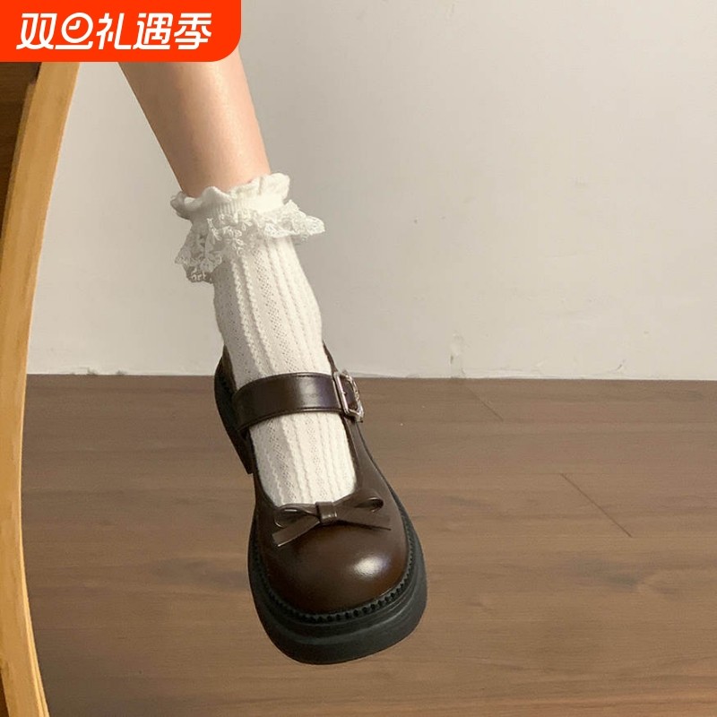 日系jk小皮鞋女2025新款秋季复古厚底学院风玛丽珍单鞋配裙子圆头