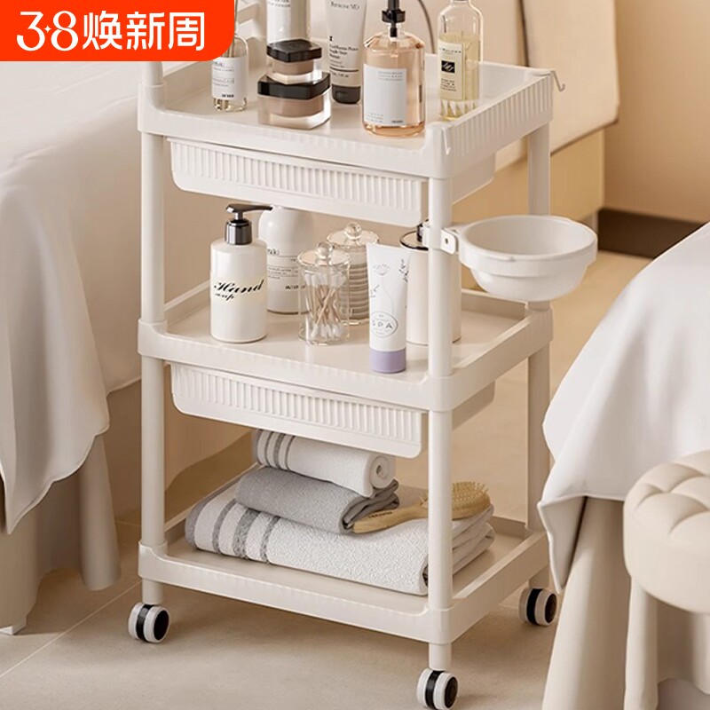 美容院小推车可移动手推车理发店置物架仪器工具车多层卧室高颜值