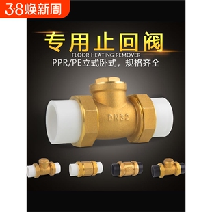 PE止回阀PPR铜卧立式双活接单向阀逆止自来水管表4/6分DN20/25/32