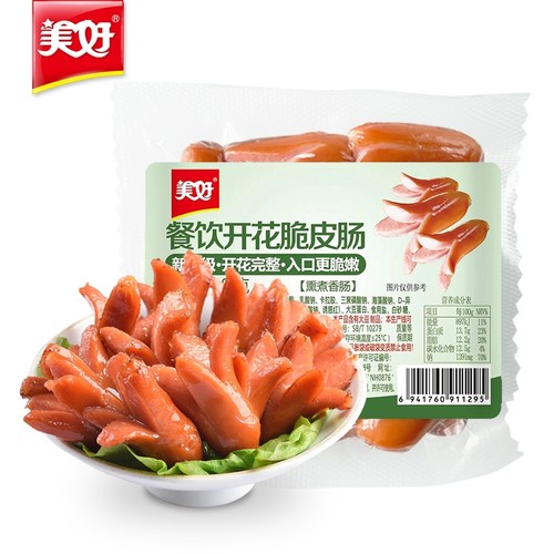 美好原味脆皮肠180g|万人加购