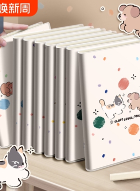 梦瑾笔记本本子新款高颜值超厚学生b5简约胶套课堂笔记加厚软皮日记本记录a5办公记事本批发便宜胶装蓝色软面