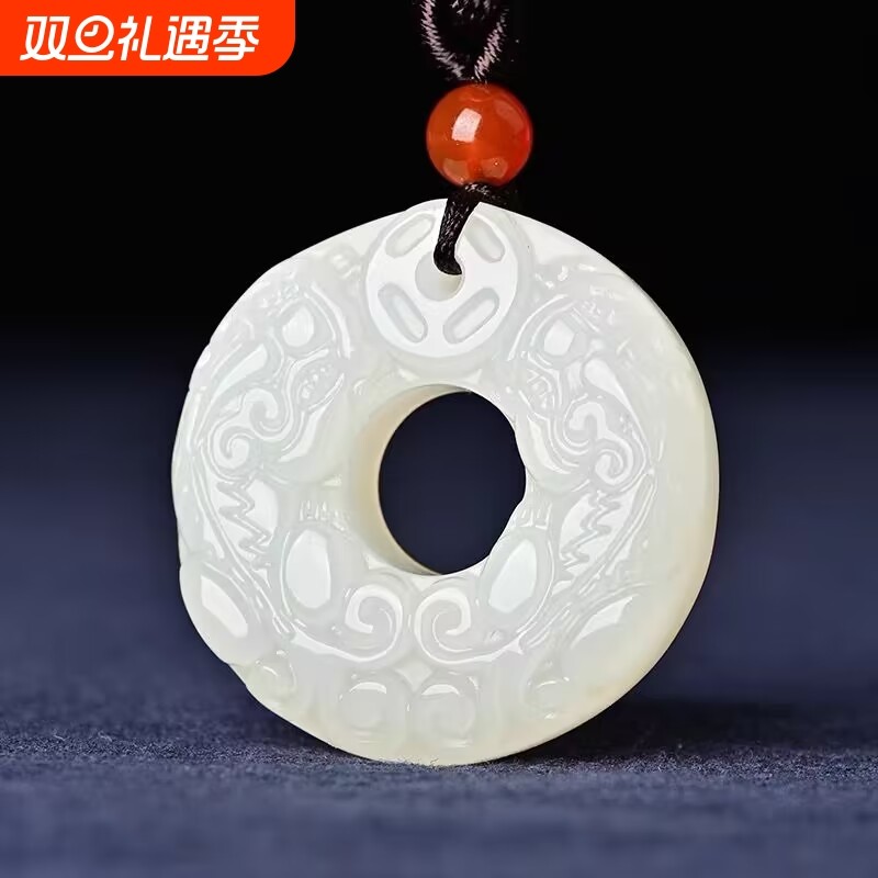 国潮醒狮串珠项链女款复古轻奢锁骨链设计感小众平安锁民族风配饰