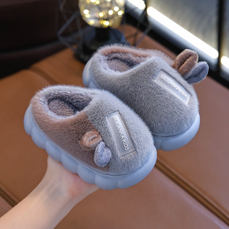 儿童棉拖鞋加厚厚底2025新款加绒小孩宝宝毛毛拖鞋居家保暖鞋
