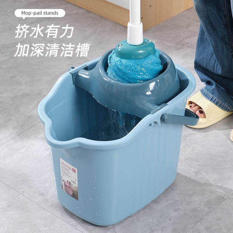 加厚大号带轮子拖地拖把桶塑料手提塑料挤水桶懒人免水洗拖地神器