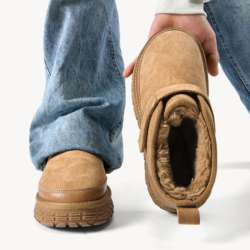 雪地靴男款2025新款冬季加绒加厚保暖棉鞋皮毛一体防水防滑面包鞋,流行男鞋,时尚雪地靴,淘宝优惠券,粉丝福利购,淘宝优惠卷