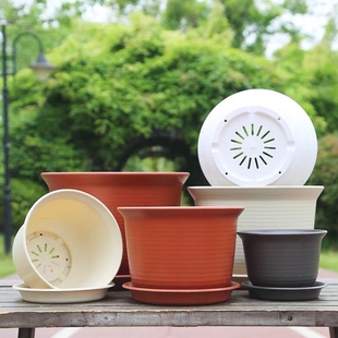 花盆加厚树脂控根塑料加仑带托盘绿萝多肉月季 耐用仿陶瓷家用阳台