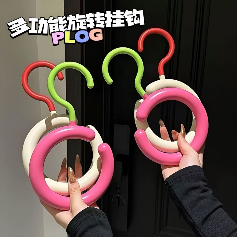 家居好物多巴胺圆形挂钩衣架家用围巾领带展示架强撑重多功能