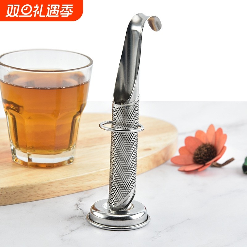 304不锈钢厂家直销烟斗式挂式茶叶滤茶器茶漏茶管茶球茶滤泡茶器