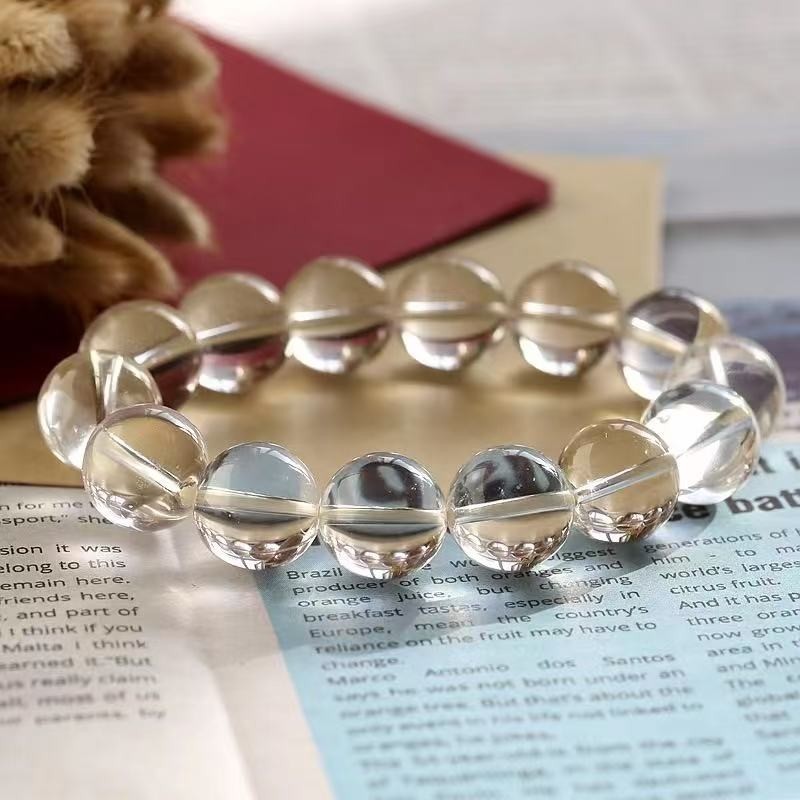 净体白水晶手链男女款时尚轻奢单圈白水晶手串琉璃同款饰品礼物