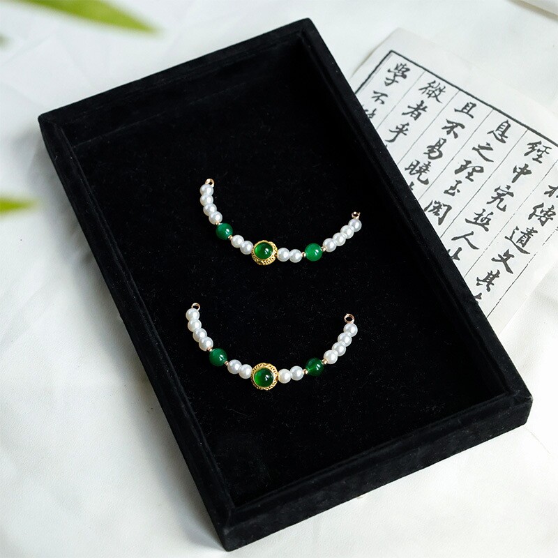 古风百搭珍珠棒花朵珍珠掩鬓点缀汉服旗袍配饰品头饰发簪发钗发饰