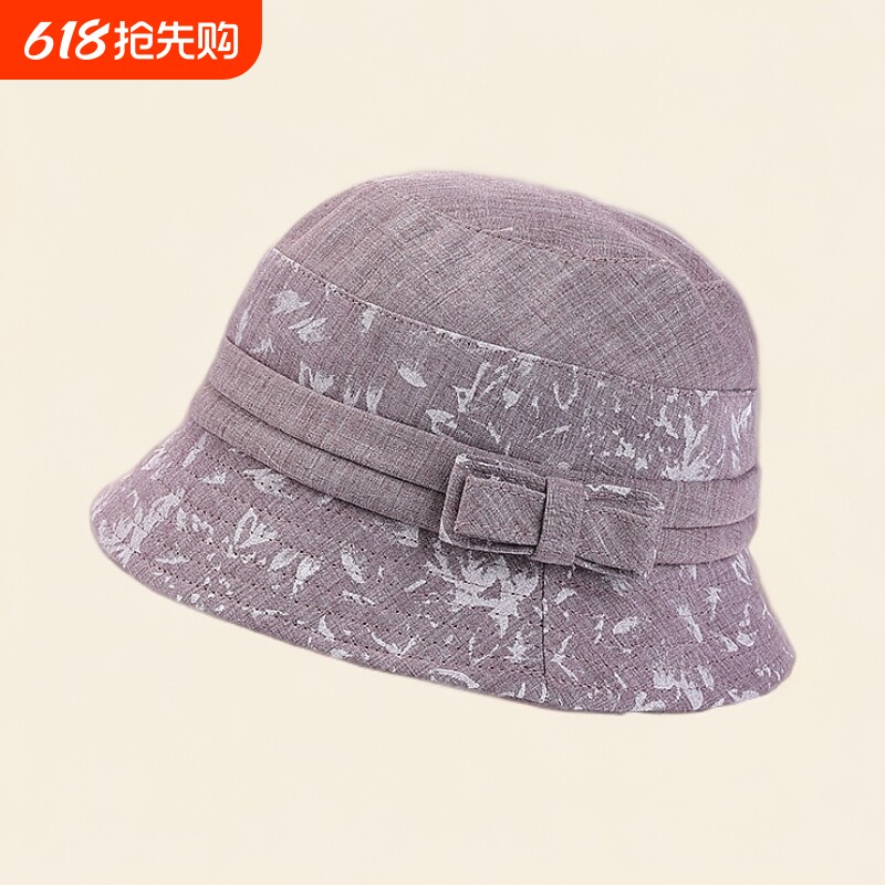 中老年人帽子女妈妈春秋天薄款盆帽老人奶奶布帽老太太渔夫帽夏季