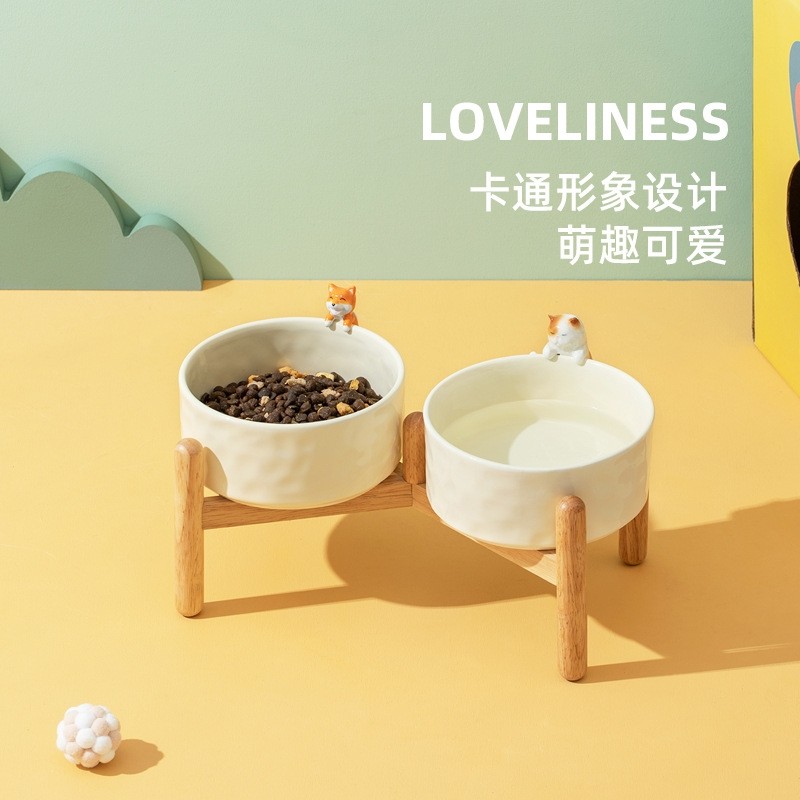 陶瓷手绘宠物双碗高脚防打翻护颈猫碗猫咪食盆猫粮碗狗盆狗碗批发,宠物/宠物食品及用品,猫狗碗/慢食碗,淘宝优惠券,粉丝福利购,淘宝优惠卷