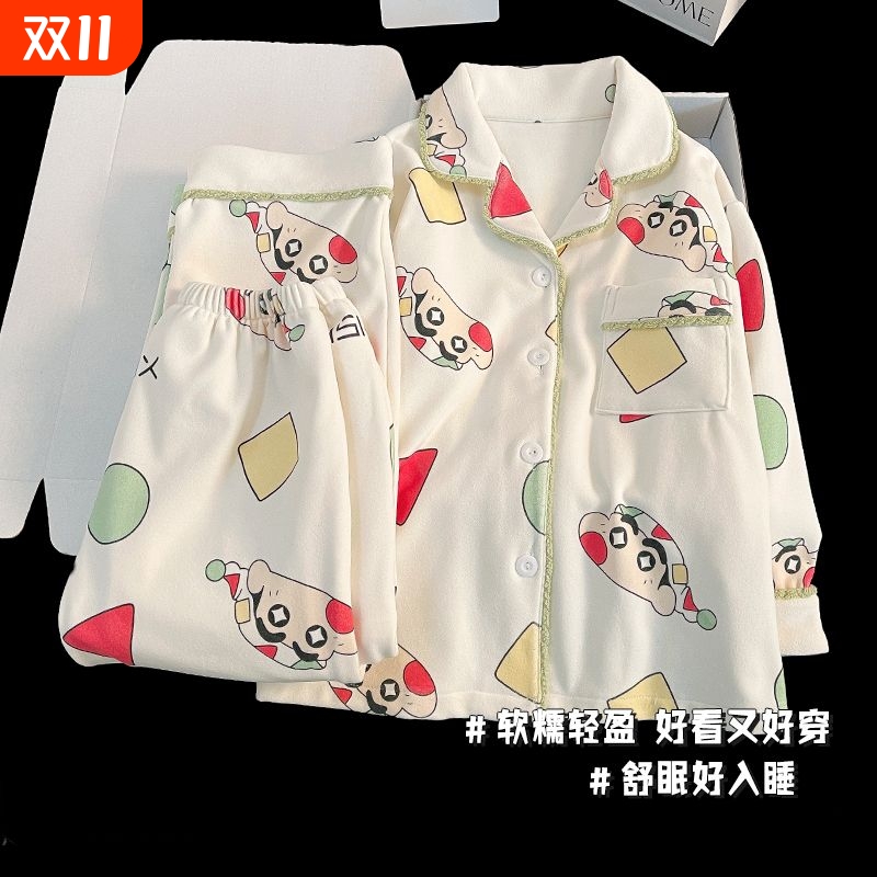 女童睡衣卡通长袖儿童家居服套装