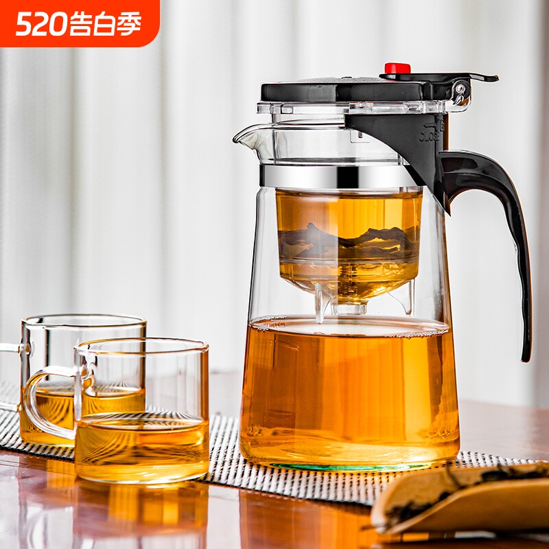 耐高温飘逸杯茶壶茶具泡家用一键过滤泡茶杯茶水分离玻璃套装