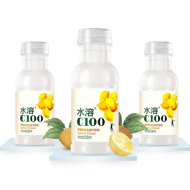 农夫山泉水溶C100柠檬味复合果汁饮料250ml*6瓶整箱补充维生素C
