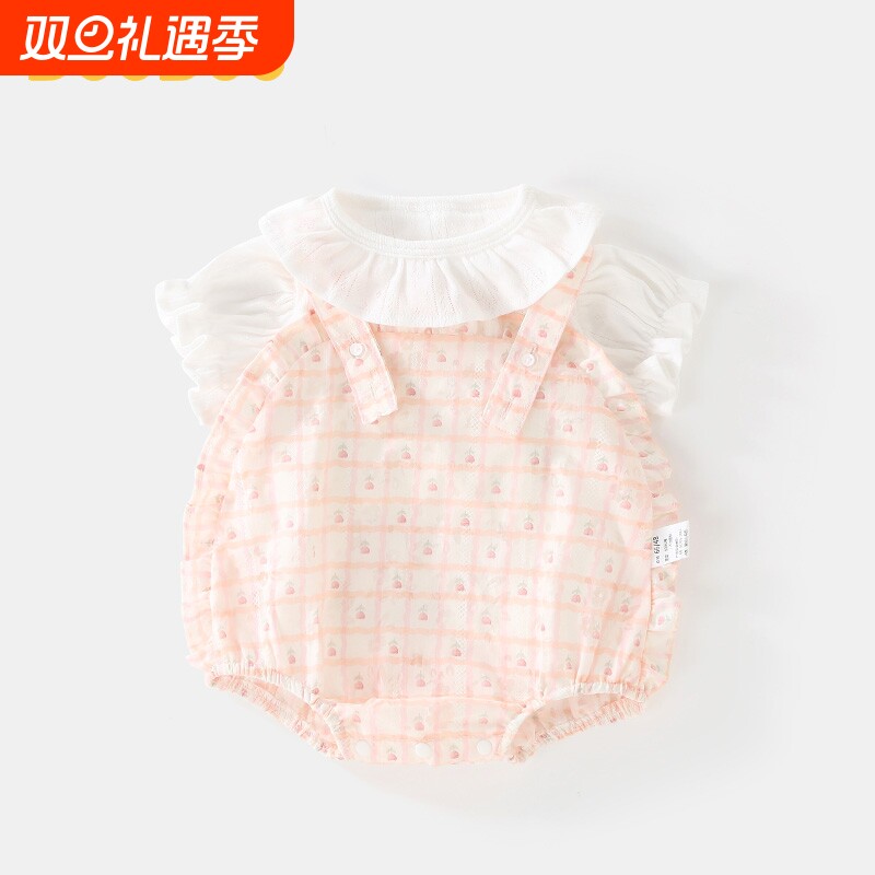 DuuDuu女宝宝夏季连体衣套装纯棉