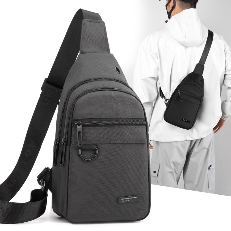 2025新款男士休闲胸包简约时尚牛津布男包单肩包户外便携小挎包
