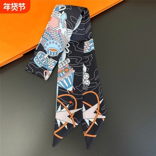 LVАFGН绑包丝带情侣发带小丝巾女围巾夏秋冬季新款领巾法式百搭
