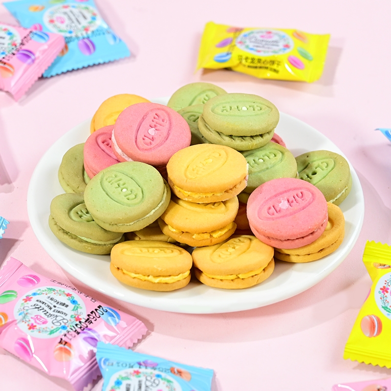 德力兴马卡龙饼干多口味夹心小圆饼休闲解馋下午茶点心结婚喜饼