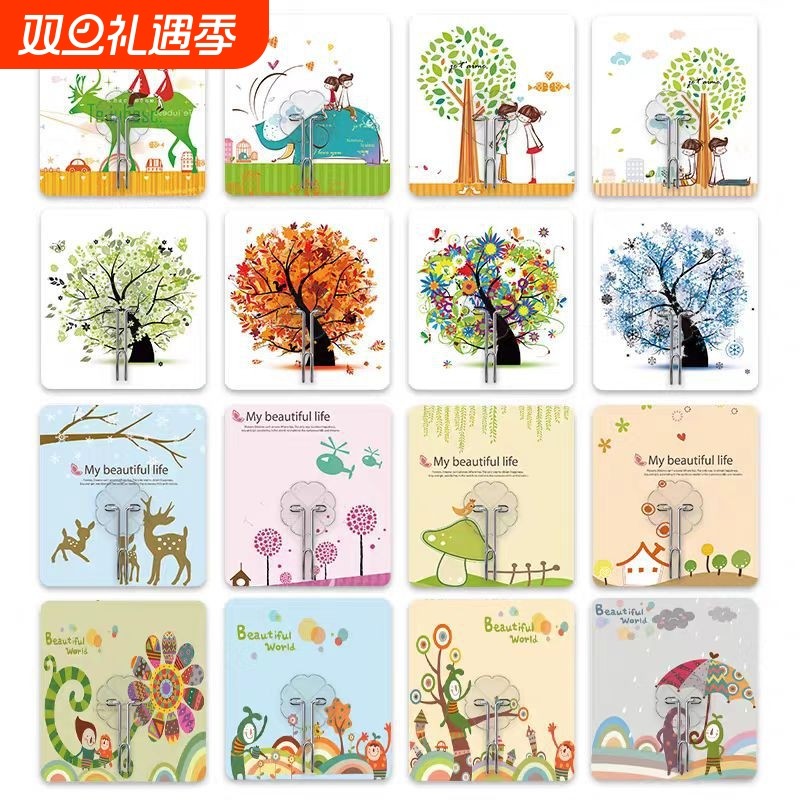 免钉强力黏胶粘钩创意无痕瓷砖墙壁厨房门后不锈钢挂钩衣帽钩壁挂