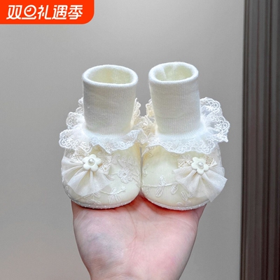 婴儿鞋子软底鞋袜冬天加绒秋宝宝小月龄学步鞋男女新款棉鞋公主