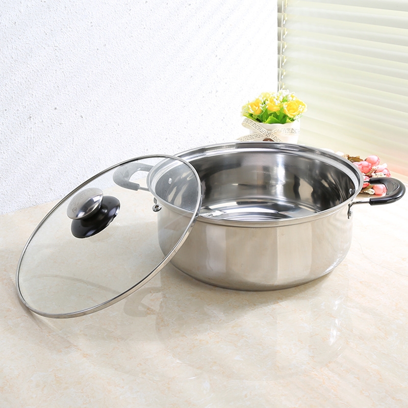 带盖子18-26不锈钢汤锅