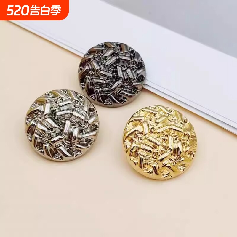 粉色金属钮扣花朵穿绳扣子呢大衣毛衣西服装饰扣外套扣皮草双拼扣