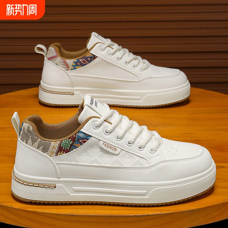 小白鞋男款2026新款春季轻便休闲板鞋青少年复古百搭运动透气潮鞋