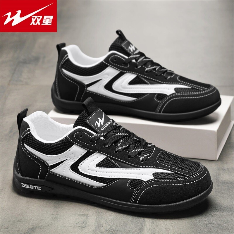 双星阿甘男鞋春季2026新款男士网面透气网鞋休闲板鞋软底工作潮鞋
