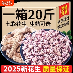 2025云南七彩花生晒干带壳生熟彩色花生米批发新货新鲜散装油炸