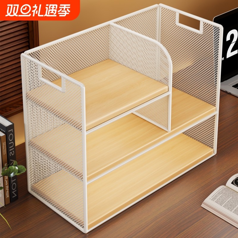 桌面置物架书桌简易多层书架学习桌上大容量多层小书柜多功能架子